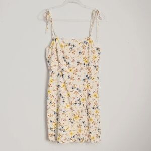 Floral Print Linen Blend Cami Dress Size Large